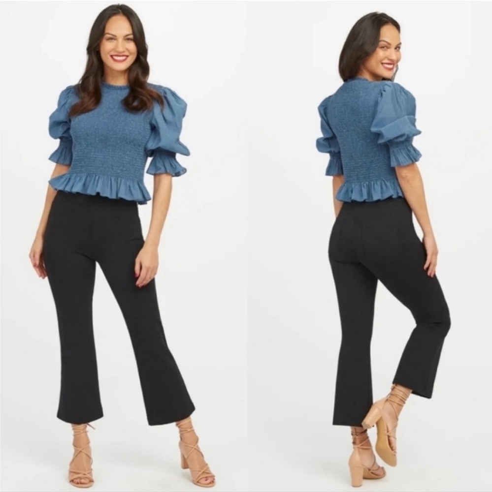 SPANX The Perfect Black Cropped Flare Pants